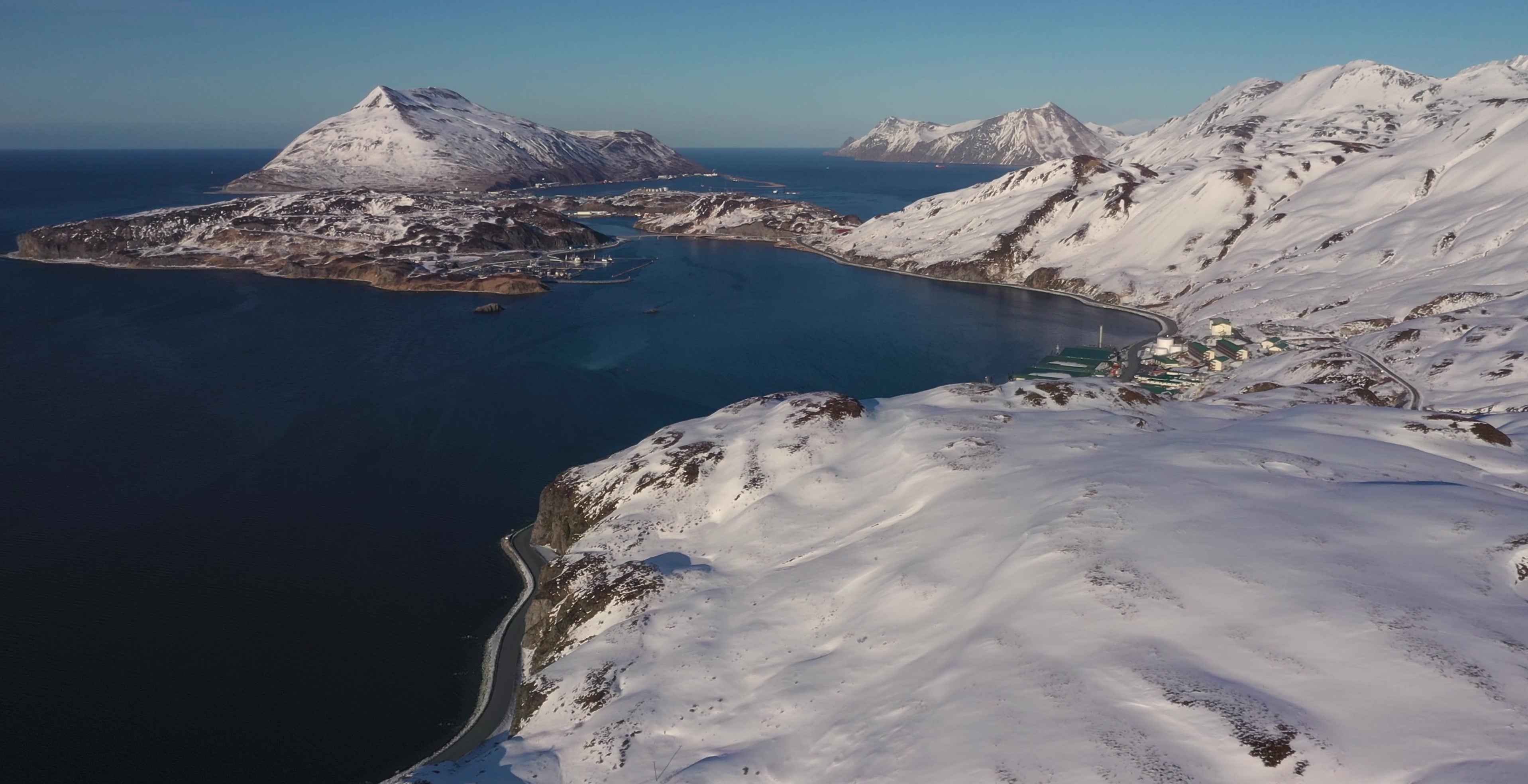 Aerial photo of Alaskan coastline